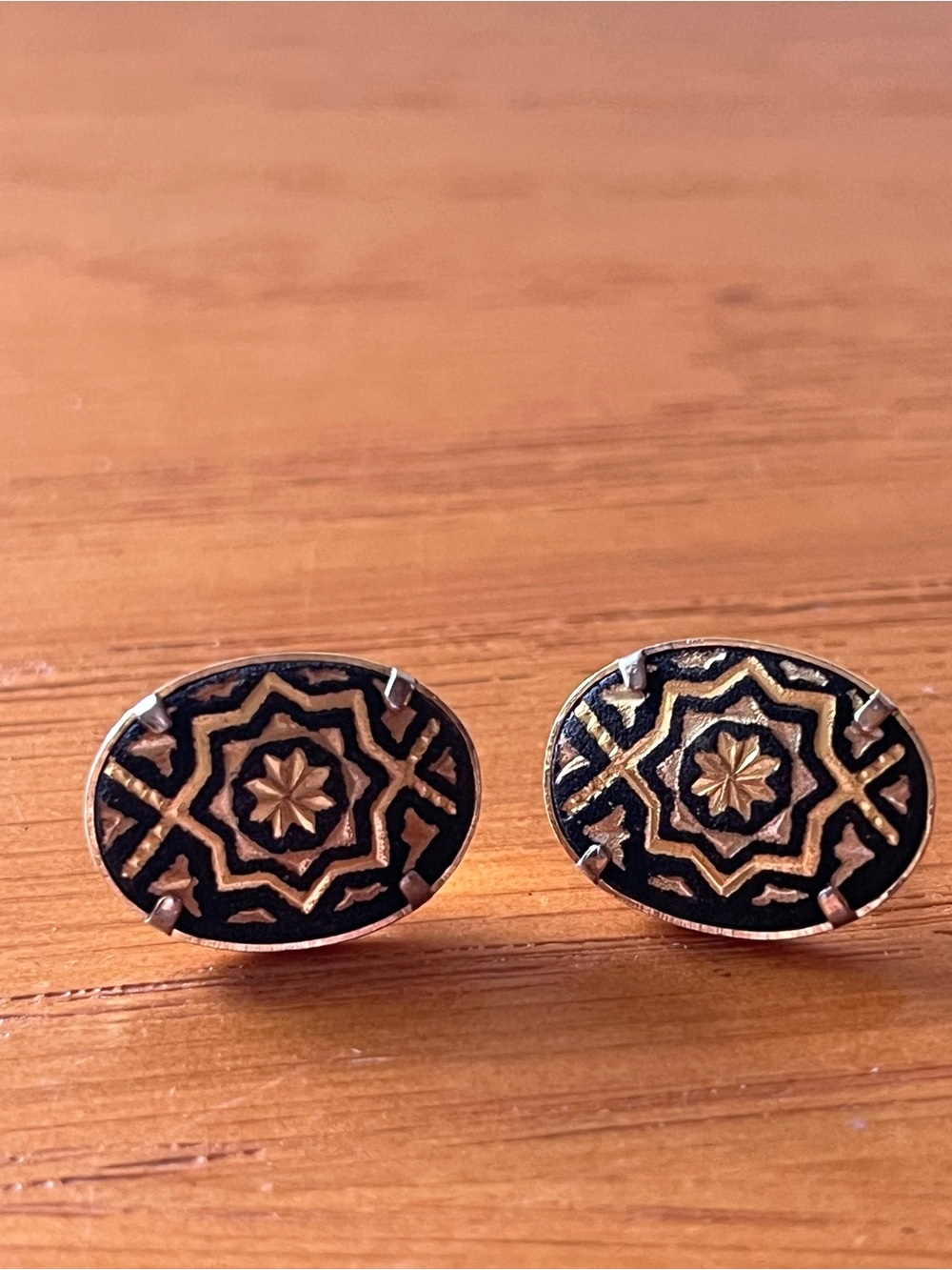 Gold and Black Earrings